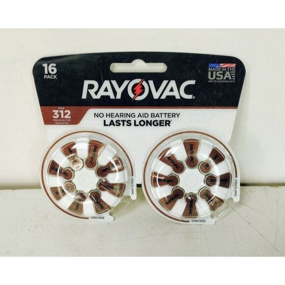 Rayovac Size 312 Advanced Hearing Aid Device Batteries 16 Count - Picture 2 of 4
